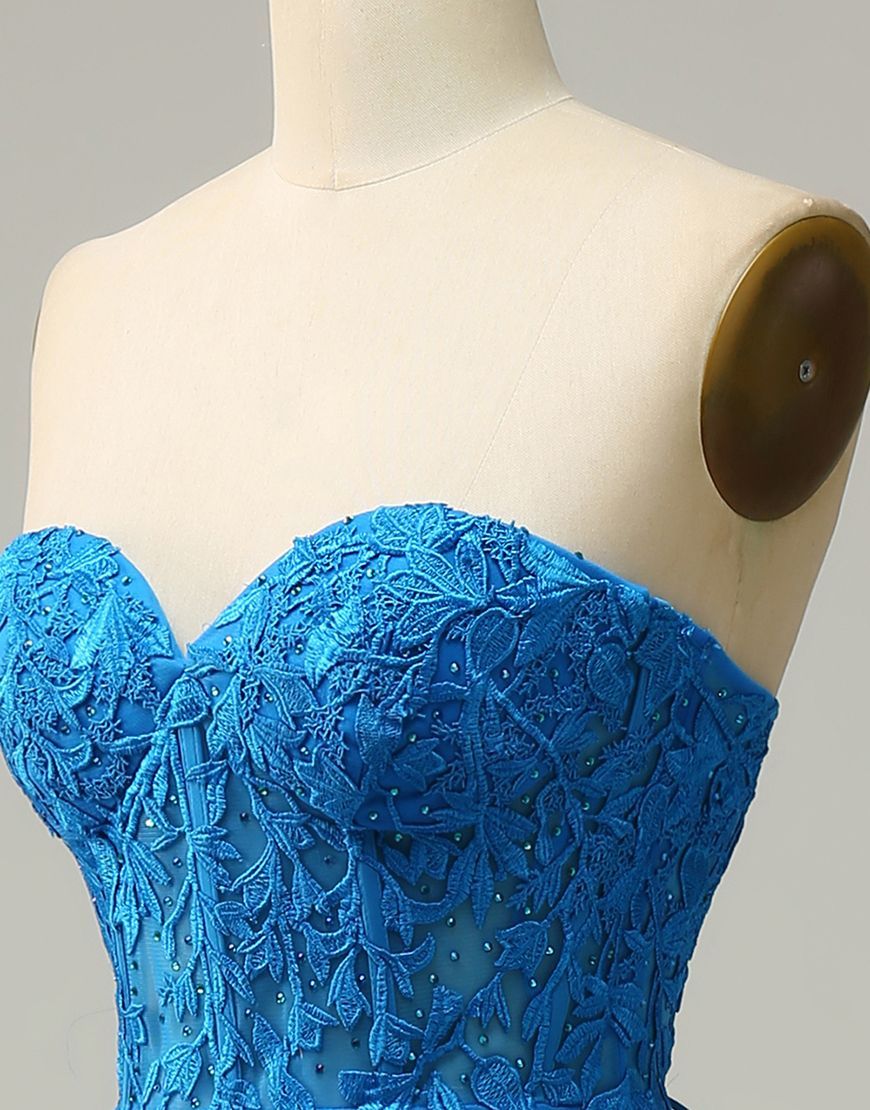 Luolandi Lilac Mermaid Corset Back Long Prom Dress With Appliques