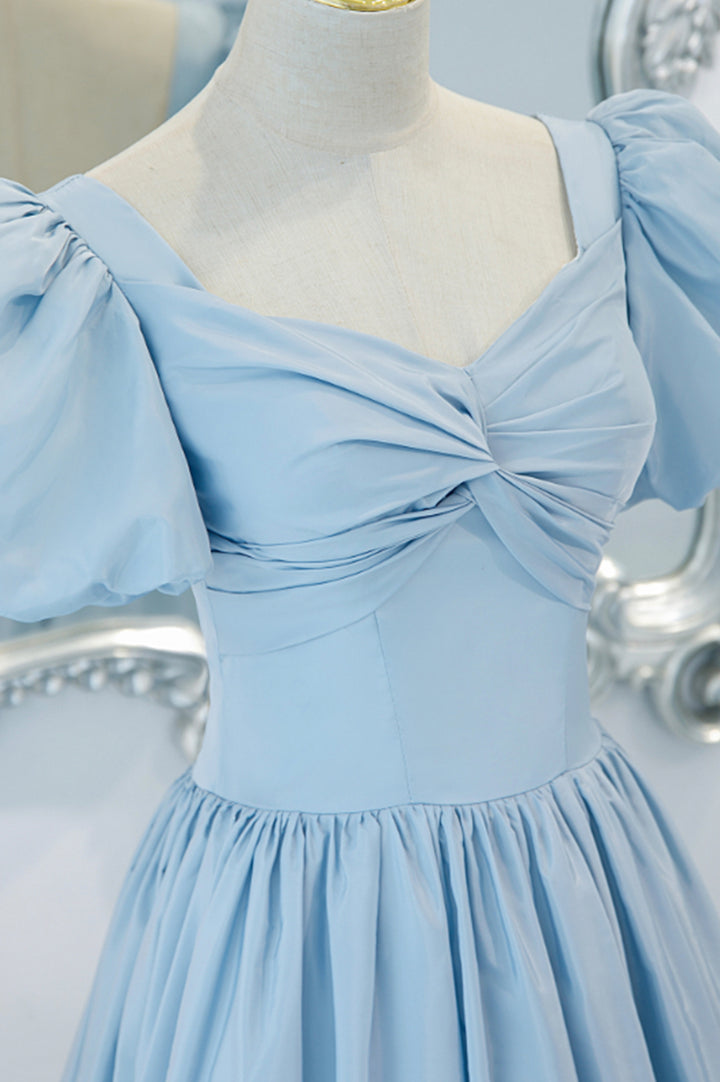 Luolandi Elegant A-Line Long Prom Dress Blue Formal Evening Dress Floor Length Party Dress