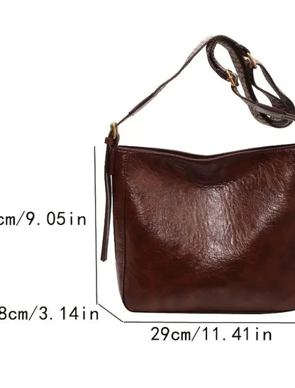 Women's Crossbody Bag PU Leather Shopping Daily Solid Color dark brown Black Brown