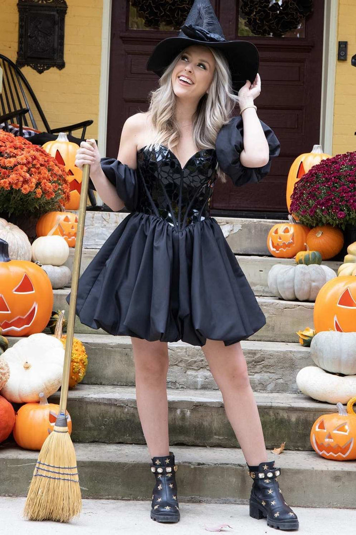 Strapless A Line Homecoming Dresses With Ruffles Short/Mini Off Shoulder