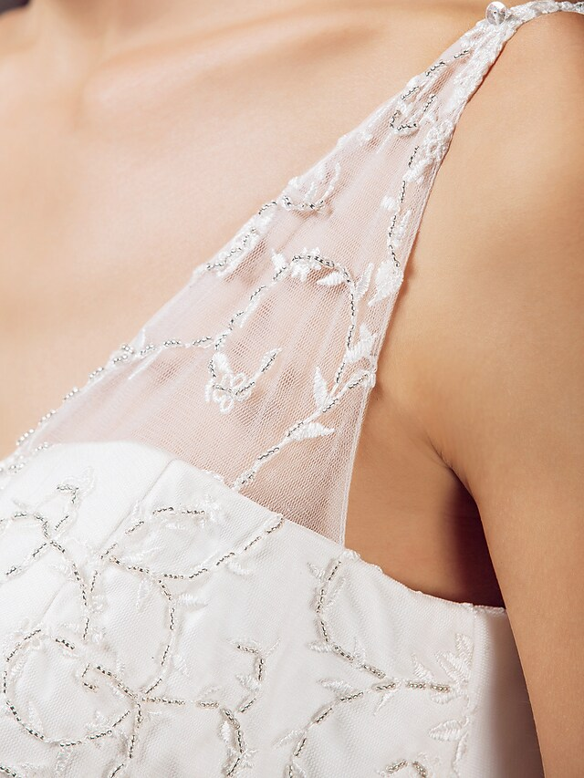 Luolandi Princess A-Line Wedding Dresses V Neck Lace Taffeta Sleeveless Long