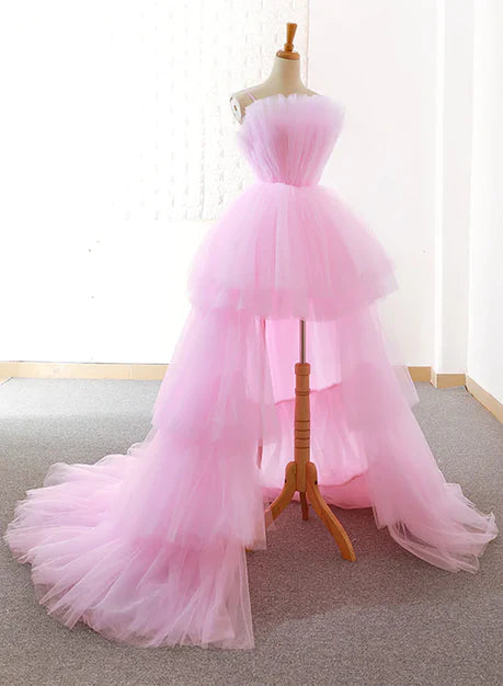 Luolandi A Line Tulle High Low Layers Prom Dress Sweetheart Homecoming Dress Lovely Evening Party Dress