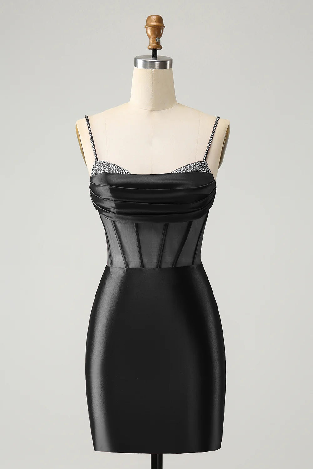 Luolandi Red Sequins Spaghetti Straps Tight Homecoming Dress Short Party Dress