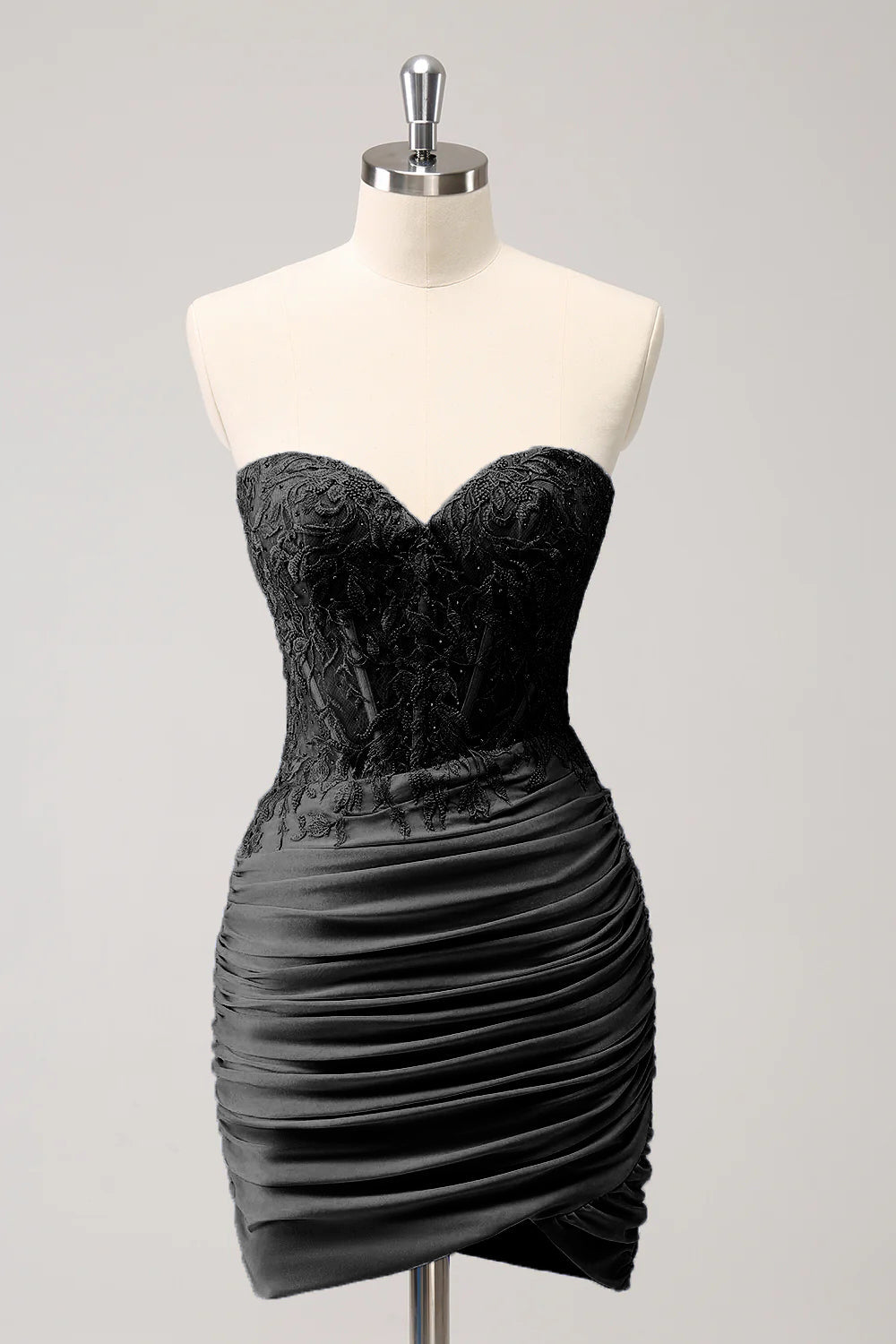 Luolandi Blue Strapless Lace Tight Homecoming Dress Off Shoulder Sexy Party Dress