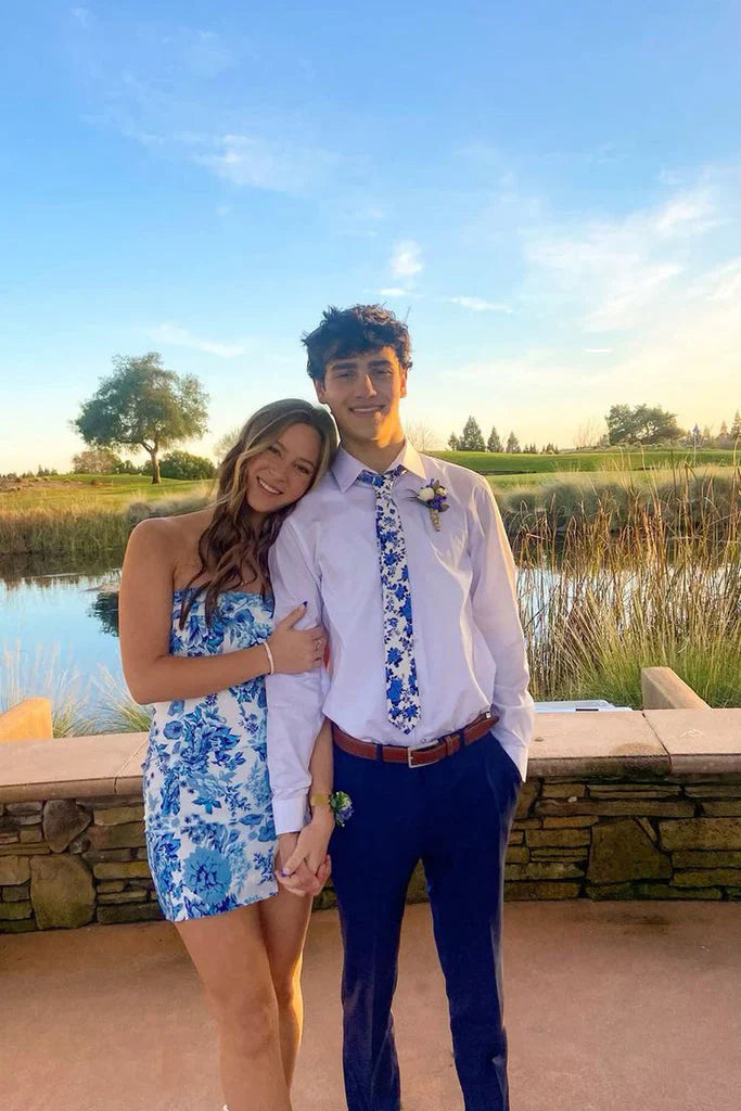 Luolandi Blue Bodycon Charming Homecoming Dress Cute Party Dress Short Graduation Dress