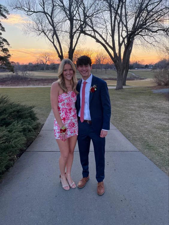 Luolandi Blue Bodycon Charming Homecoming Dress Cute Party Dress Short Graduation Dress