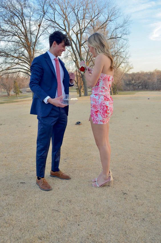 Luolandi Blue Bodycon Charming Homecoming Dress Cute Party Dress Short Graduation Dress