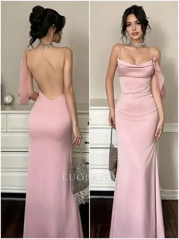 Luolandi Charming Mermaid Spaghetti Straps Sleeveless Long Formal Prom Dress Elegant Party Evening Gowns Chic Wedding Guest Dress