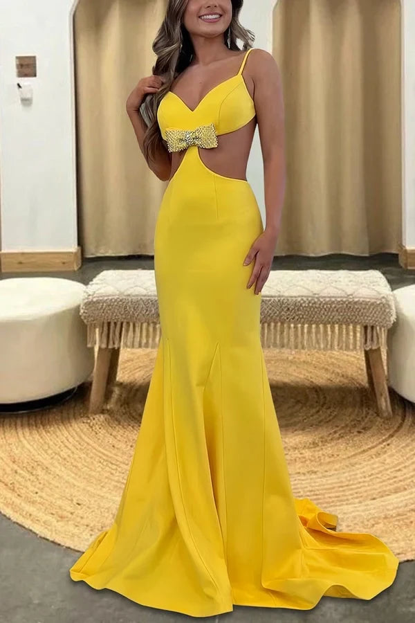 Charming Mermaid Sweetheart Sleeveless Cut-out Backless Women's Party Dress