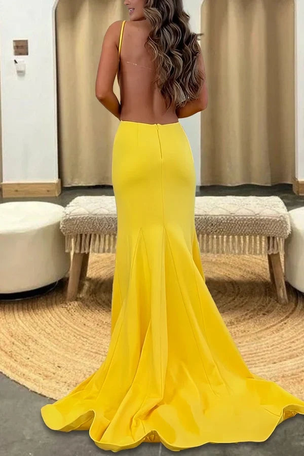 Charming Mermaid Sweetheart Sleeveless Cut-out Backless Women's Party Dress