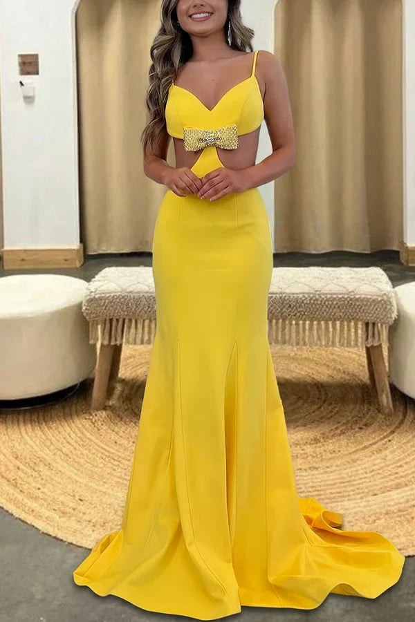 Charming Mermaid Sweetheart Sleeveless Cut-out Backless Women's Party Dress