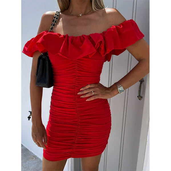 Luolandi Charming Sheath Off Shoulder Homecoming Dress Short Graduation Dress Chic Birthday Party Dress Sexy Mini Dress