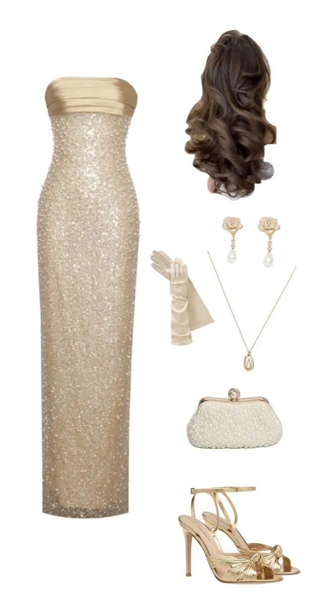 Luolandi Charming Sheath Strapless Sleeveless Long Formal Prom Dress Elegant Party Evening Gowns