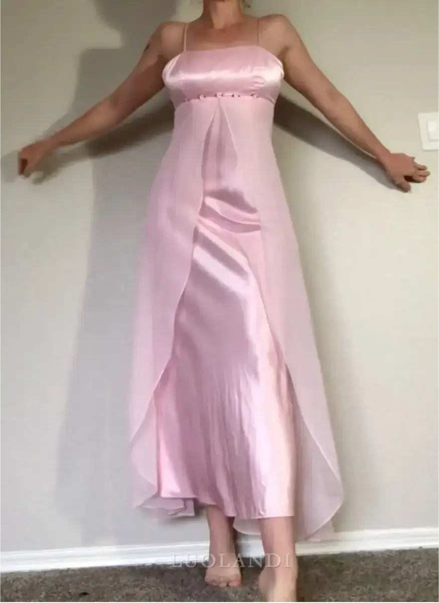 Luolandi Charming Spaghetti Straps Sleeveless Long Prom Dress Vintage Evening Dress Elegant Party Dress