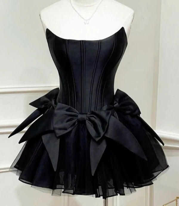 Luolandi Chic A line Strapless Short Homecoming Dress With Bows Sweet – LUOLANDI DRESS