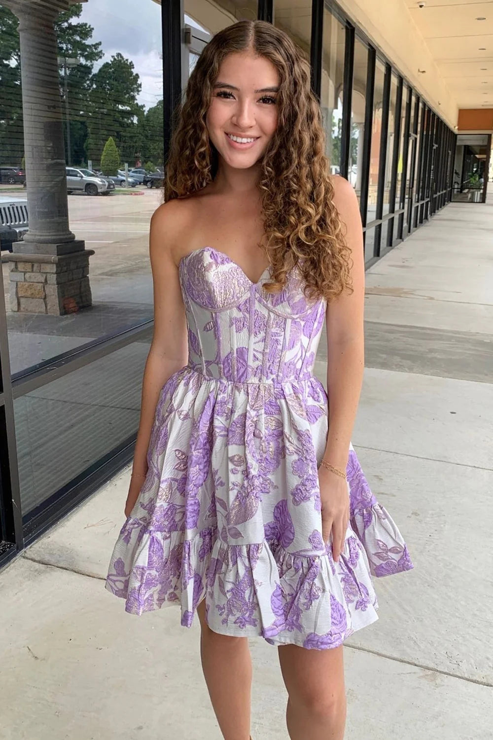 Luolandi Cute A Line Strapless Homecoming Dresses Short Prom Dress Lovely Back To School Dress