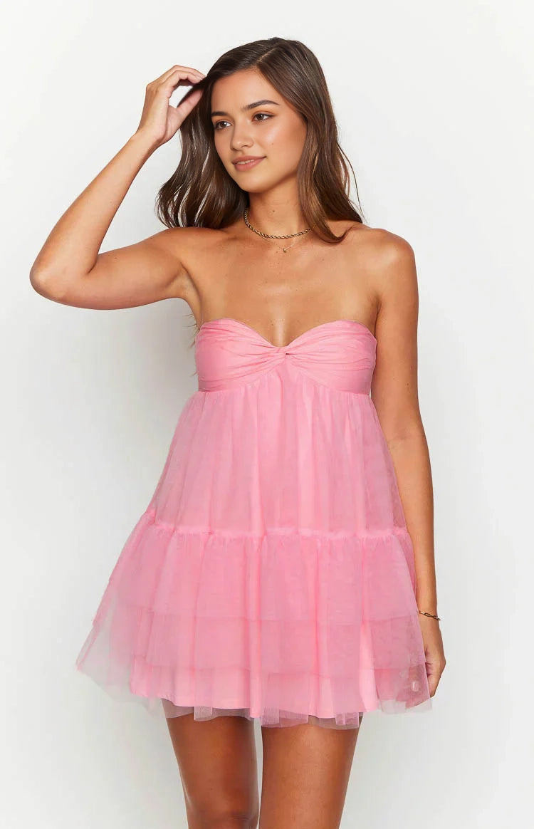 Luolandi Cute A Line Sweetheart Neck Strapless Sleeveless Short Homecoming Dress Lovely Graduation Party Dress