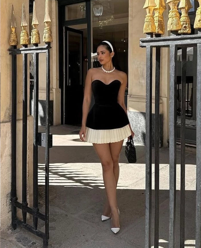 Luolandi Cute Sweetheart Neck Strapless Sleeveless Short Homecoming Dresses Fashion Mini Birthday Party Dress