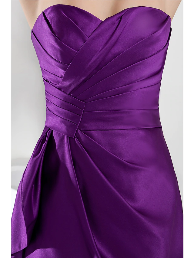 Luolandi Minimalist Elegant Homecoming Cocktail Party Dress Sweetheart Neckline Sleeveless Short Mini Satin with Sleek