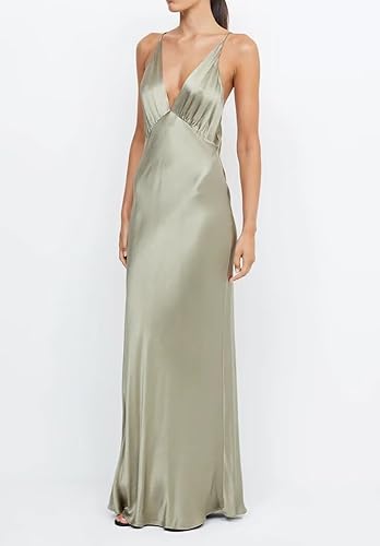 Luolandi Dress Yellow Sheath V-neck Long Prom Dress Satin Wedding Guest Dress Simple Party Dress