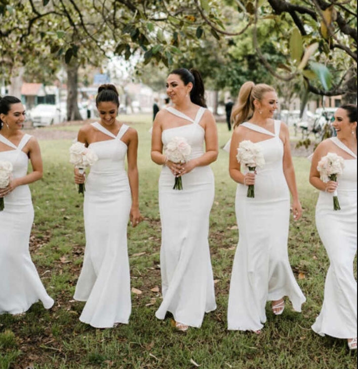 Luolandi Bow-Back Mermaid Long Bridesmaid Dress Elegant Evening Party Dress Formal Dress