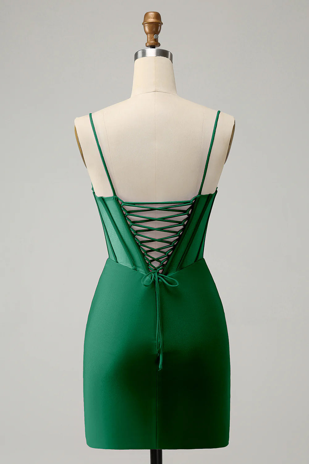 Luolandi Fuchsia Sequins Spaghetti Straps Satin Tight Homecoming Dress Short Party Dress