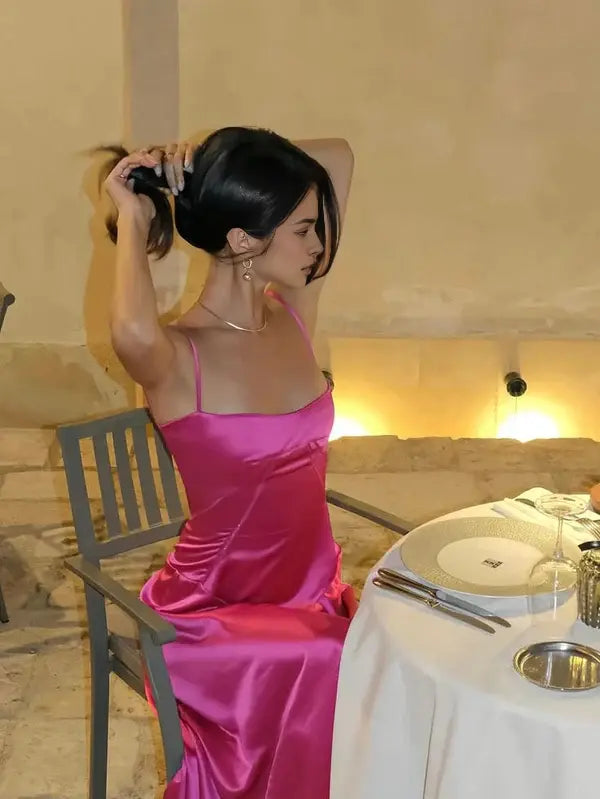 Luolandi Sweet A-Line Spaghetti Straps Sleeveless Long Formal Prom Dresses Elegant Party Evening Gowns Pretty Graduation Dress