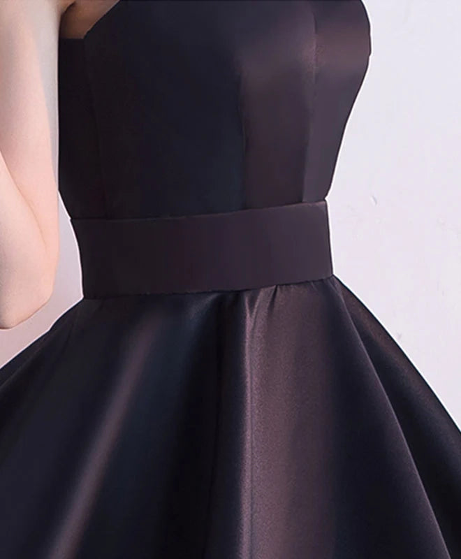 Luolandi Elegant A-line Black Sleeveless Homecoming Dress Classy Cocktail Dress Short Formal Prom Dress
