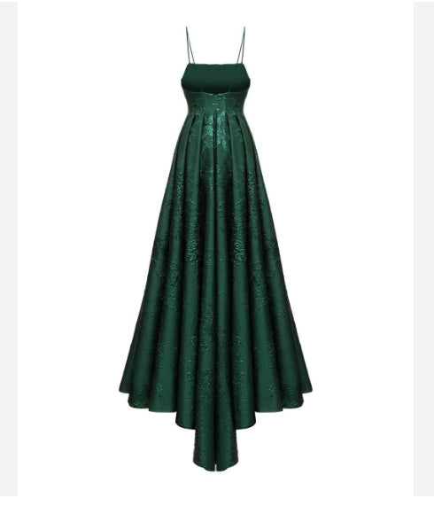 Luolandi Elegant A-line Spaghetti Straps Green Long Prom Dresses Charming Evening Party Dress