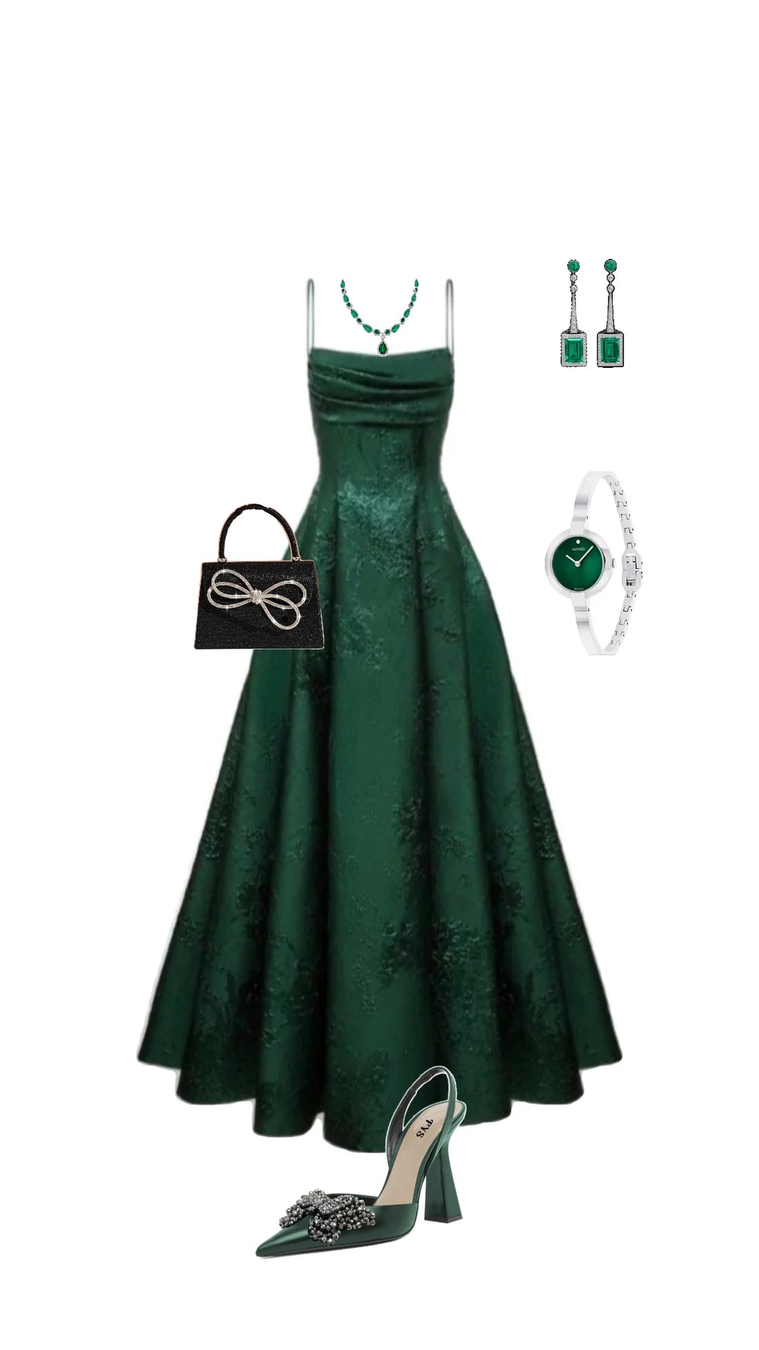 Luolandi Elegant A-line Spaghetti Straps Green Long Prom Dresses Charming Evening Party Dress