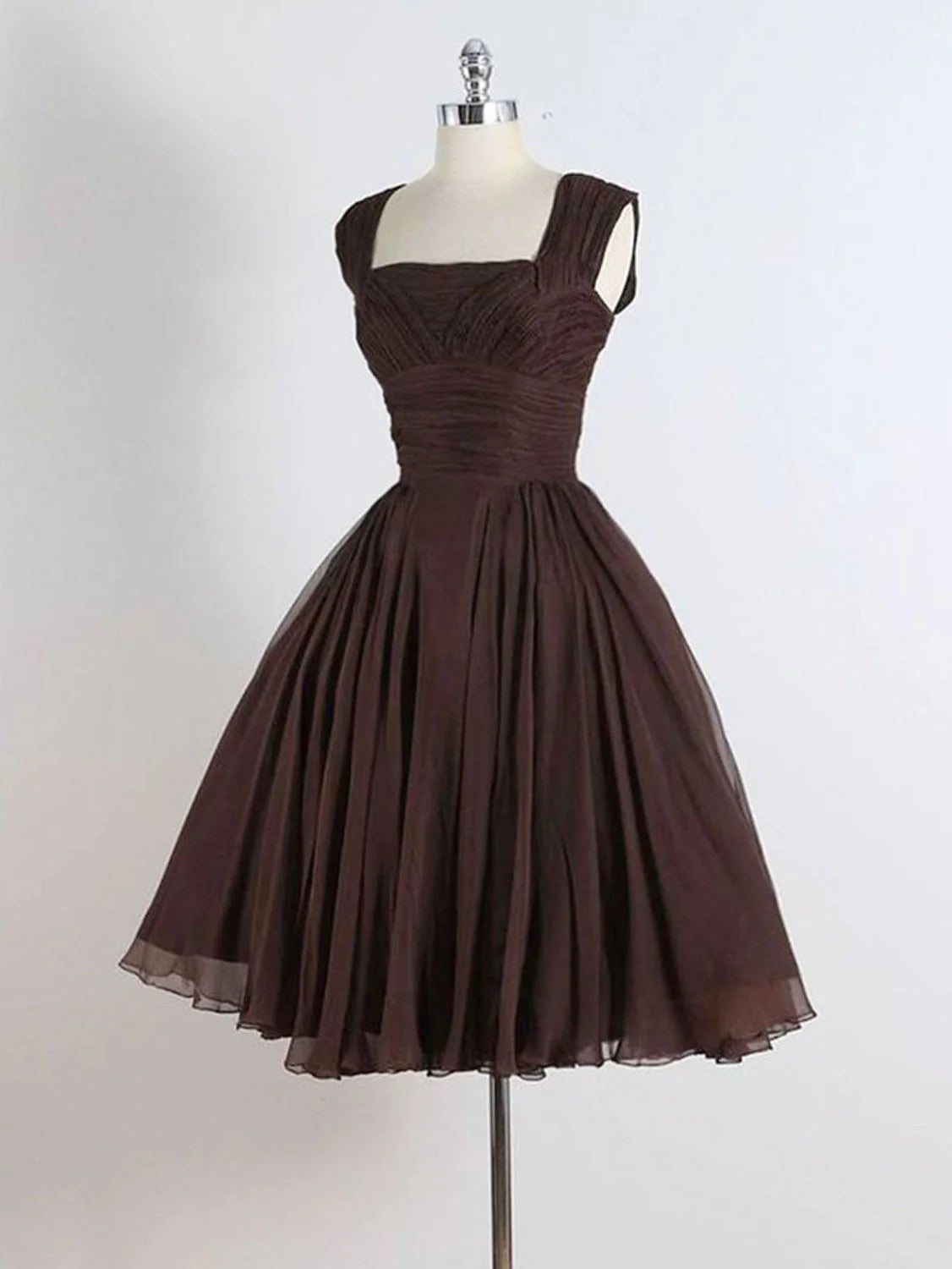 Luolandi Elegant A-line Square Neckline Sleeveless Party Prom Dress Classy Homecoming Dress