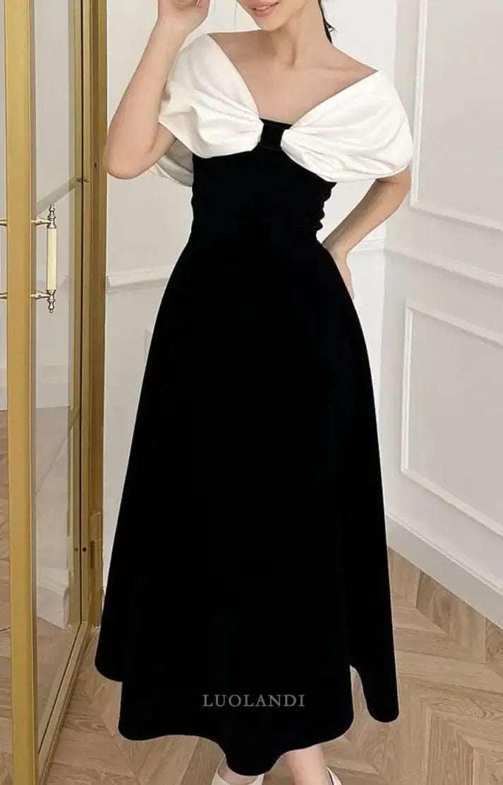 Luolandi Elegant A Line Formal Prom Dress Simple Evening Party Gown Charming Wedding Guest Dress