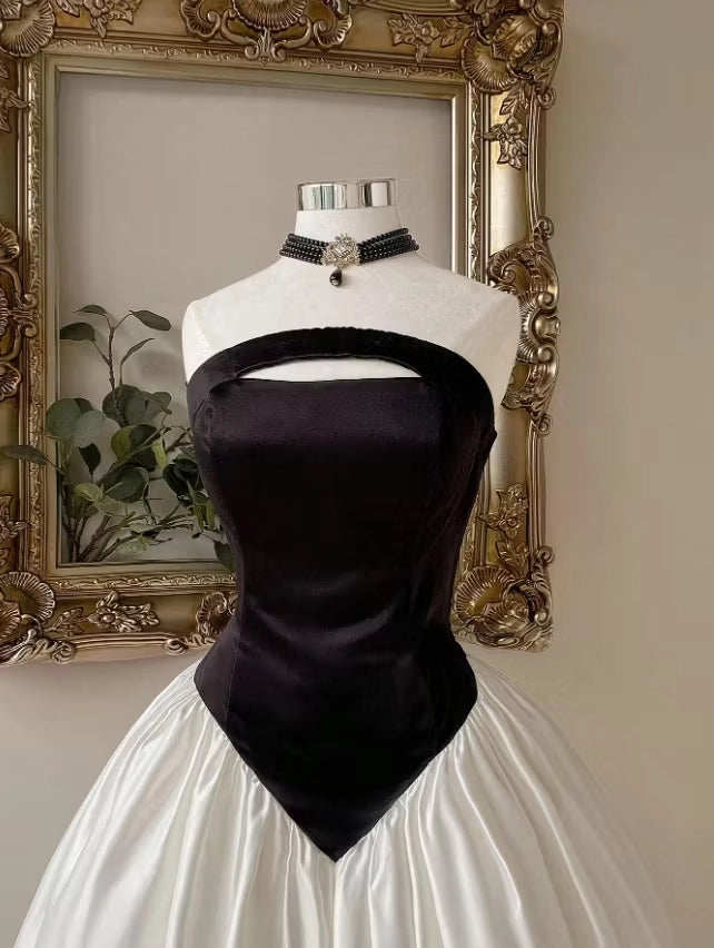 Luolandi Elegant A Line Strapless Sleeveless Homecoming Dress Chic Graduation Party Dress