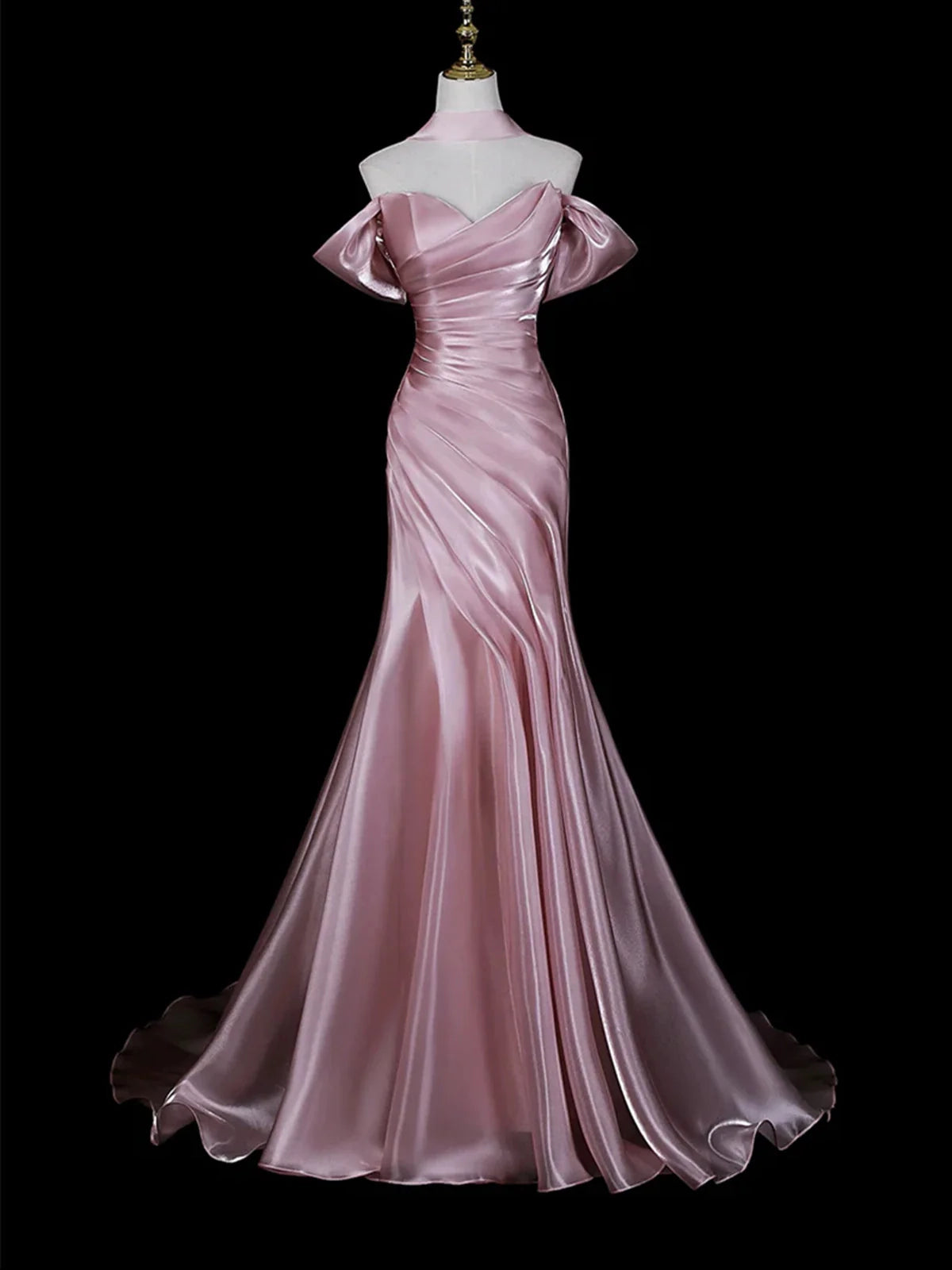Luolandi Elegant Mermaid Off Shoulder Long Formal Prom Dress Charming Party Evening Gown