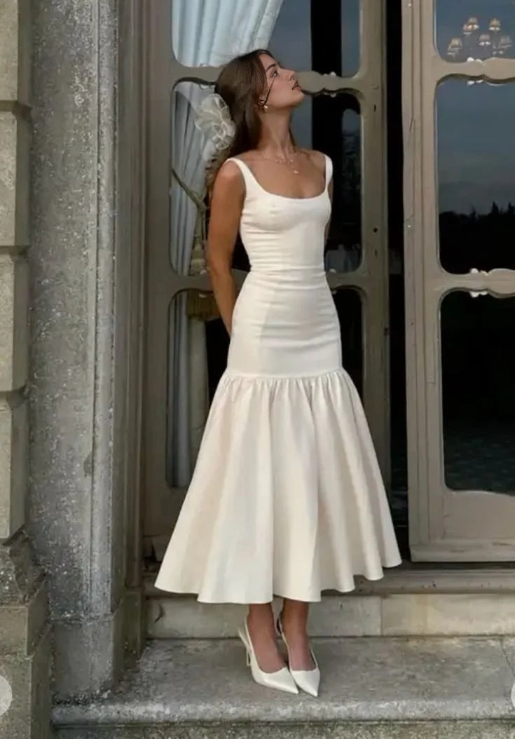Luolandi Elegant Mermaid Sleeveless Pleat Formal Prom Dress Charming Party Evening Gown