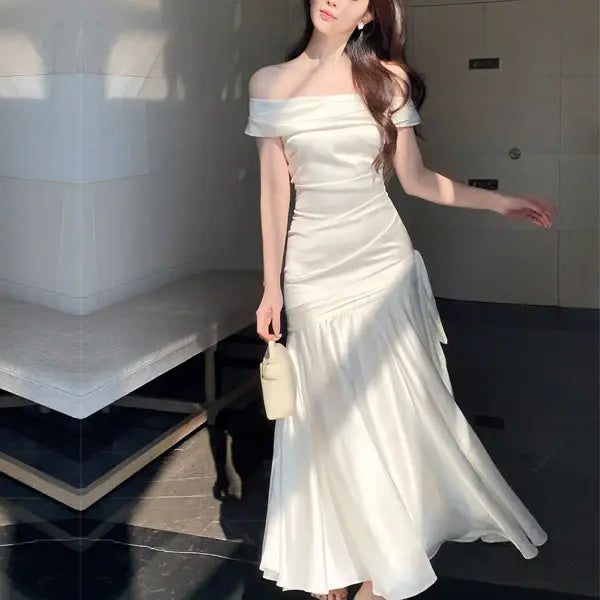 Luolandi Elegant Off-Shoulder Mermaid Evening Party Dress Charming Long Formal Prom Dress