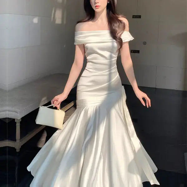 Luolandi Elegant Off-Shoulder Mermaid Evening Party Dress Charming Long Formal Prom Dress