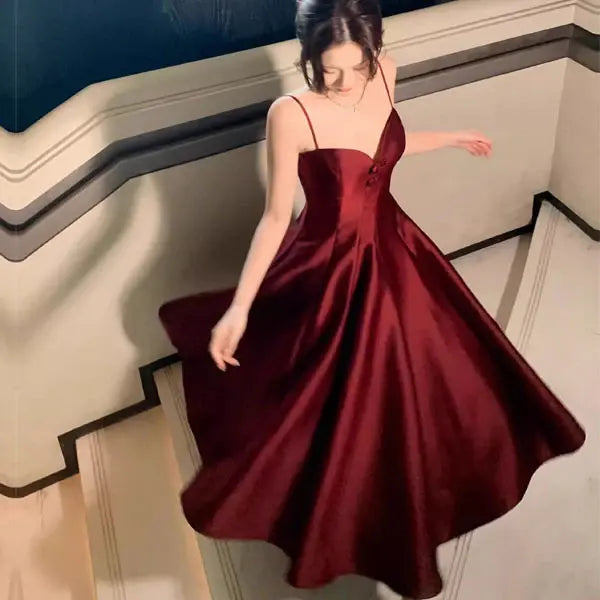 Luolandi Elegant Spaghetti Straps A Line Sweetheart Evening Party Dress Charming Formal Prom Dress