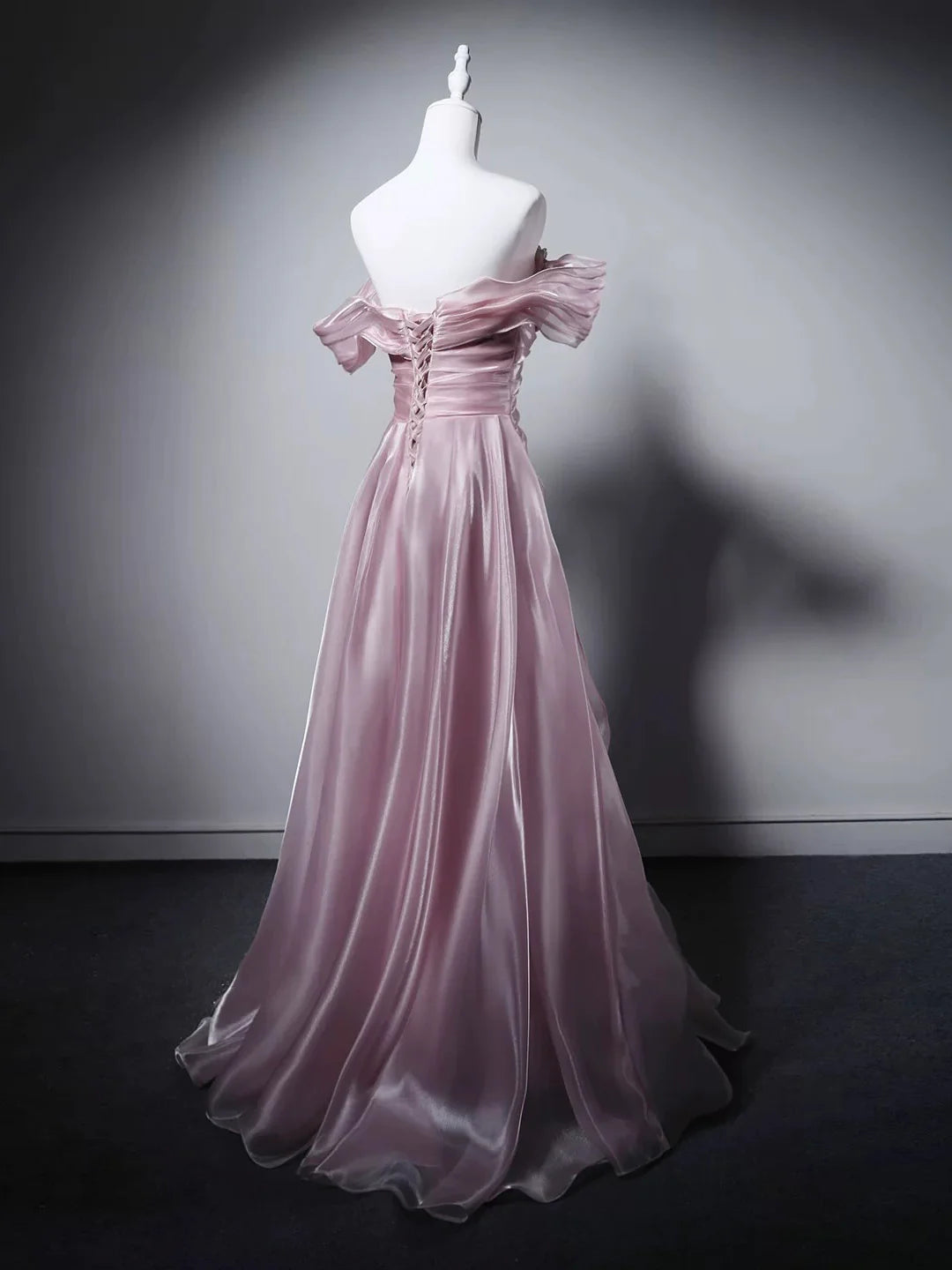 Luolandi Elegant Sweetheart A-line Off Shoulder Lace Up Back Long Formal Prom Dress Charming Evening Party Dress with Beads