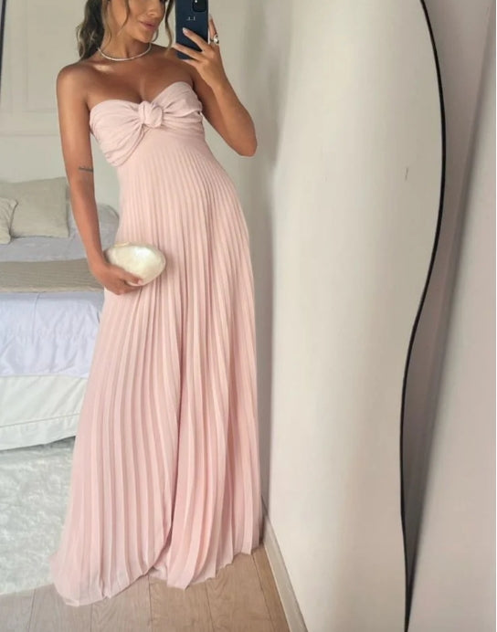 Luolandi Sweetheart A-Line Pleated Long Prom Dress Elegant Wedding Guest Dress Charming Evening Party Dress