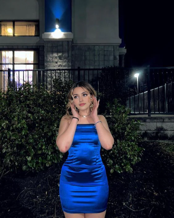 Luolandi Fashion Sheath Strapless Birthday Party Dress Short Homecoming Dress Simple Mini Dress