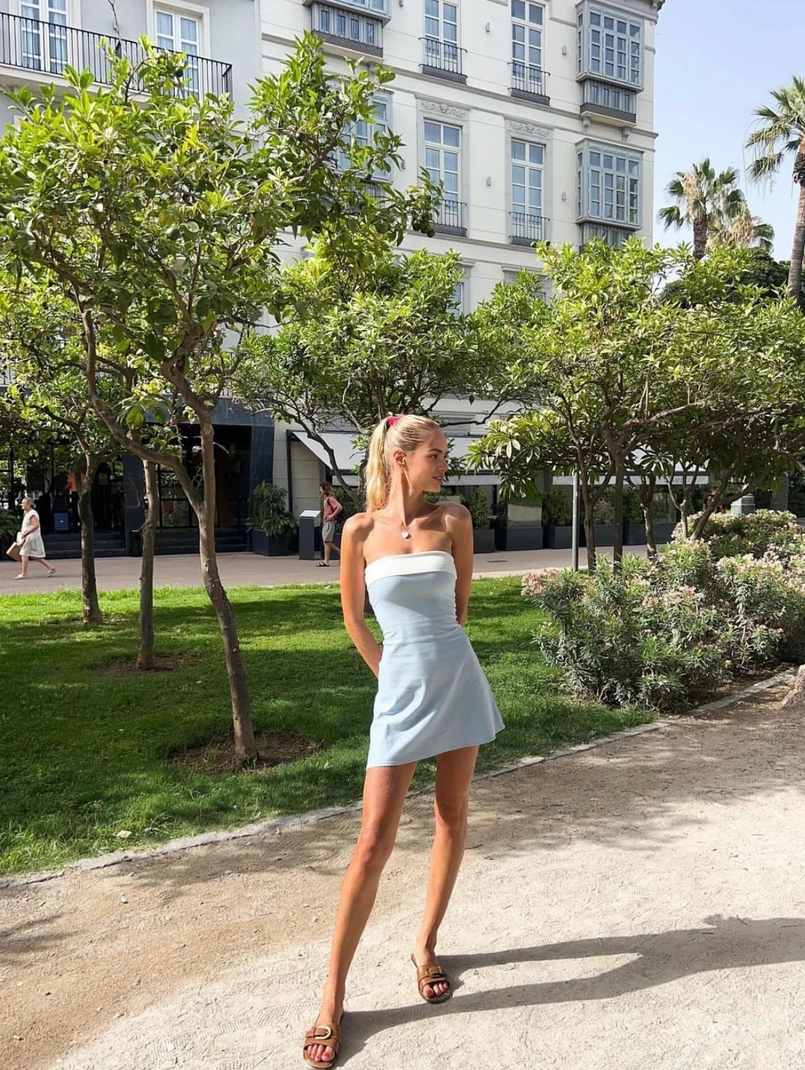 Luolandi Fashion Blue Strapless Sheath Short / Mini Homecoming Dress Cute Summer Graduation Party Dress
