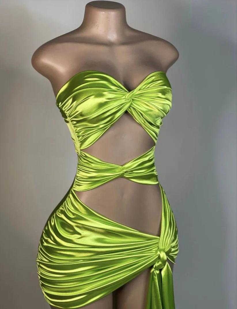 Luolandi Fashion Green Sweetheart Strapless Short Birthday Party Dress Sleeveless Sexy Homecoming Dress