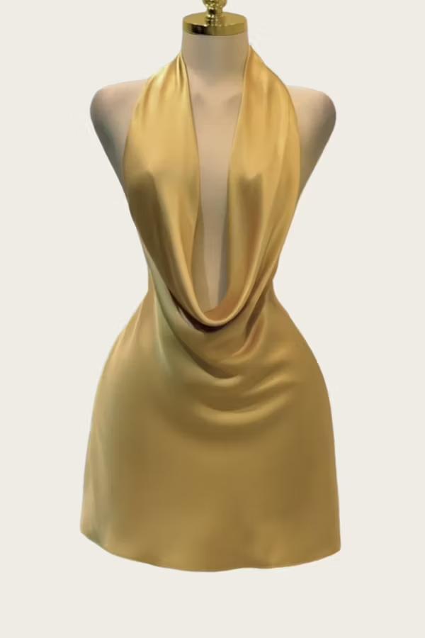Luolandi Fashion Halter Backless Short Party Prom Dress Stylish Homecoming Dress Sexy Mini Birthday Dress