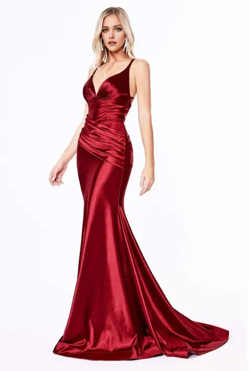Luolandi Fashion Mermaid Spaghetti Straps Sleeveless Satin Party Evening Gowns Elegant Long Formal Prom Dresses