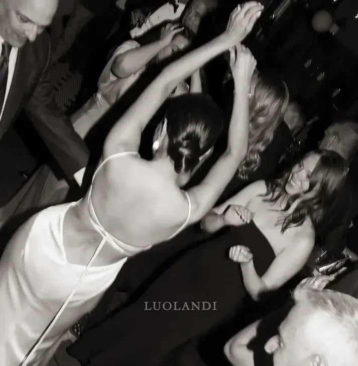 Luolandi Fashion Sheath Spaghetti Straps Sleeveless Long Formal Prom Dress Simple Wedding Dress Elegant Bridal Gown