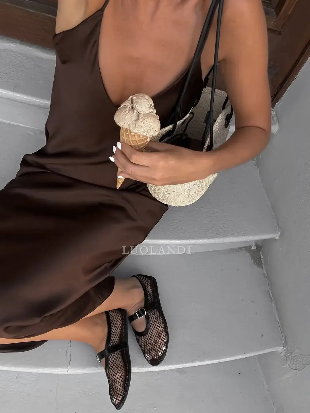 Luolandi Fashion V-neck Formal Prom Dress Sleeveless Elegant Evening Party Gown Simple Wedding Guest Dress