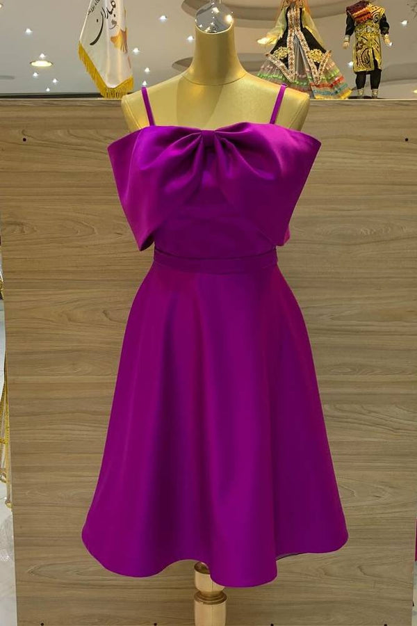 Luolandi Sky Blue Spaghetti Straps A-Line Homecoming Dress Solid Color Short Party Dress