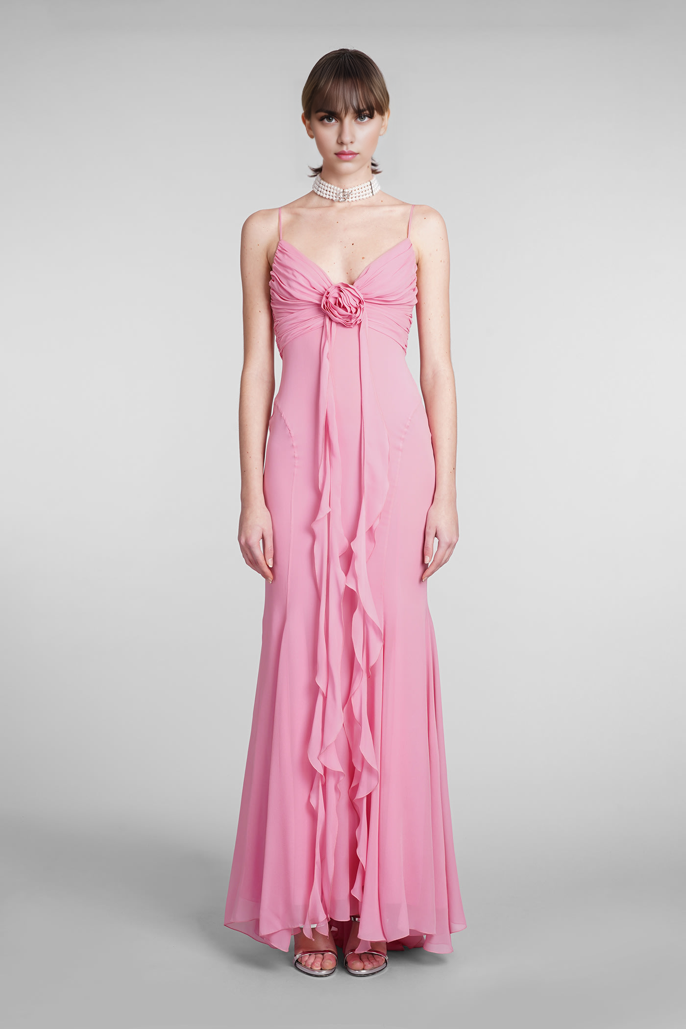 Luolandi Charming Rose-pink Long Prom Dress Formal Dress Elegant Evening Party Dress