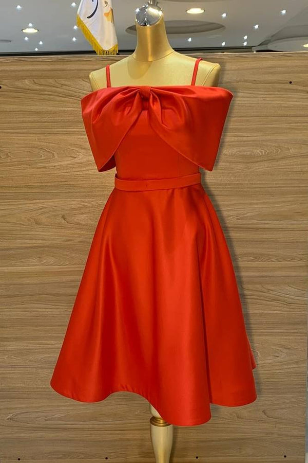 Luolandi Sky Blue Spaghetti Straps A-Line Homecoming Dress Solid Color Short Party Dress